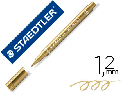 MARQUEUR STAEDTLER ENCRE MTALLIQUE BASE EAU EFFAABLE POINTE OGIVE TRACE 1,2MM COLORIS OR