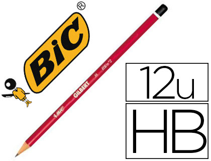 CRAYON GRAPHITE BIC GILBERT HB CORPS ROND HAUTE QUALITÉ TÊTE TREMPÉE BAGUÉE EXCELLENTE TAILLABILITÉ