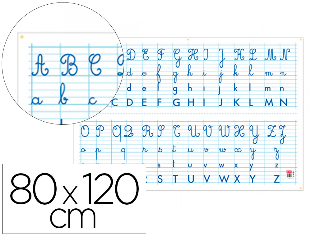 TABLEAU ALPHABET ET SEYES RECTO/VERSO BOUCHUT GRANDREMY PELLICULE EFFACABLE 5         OEILLETS DE SUSPENSION