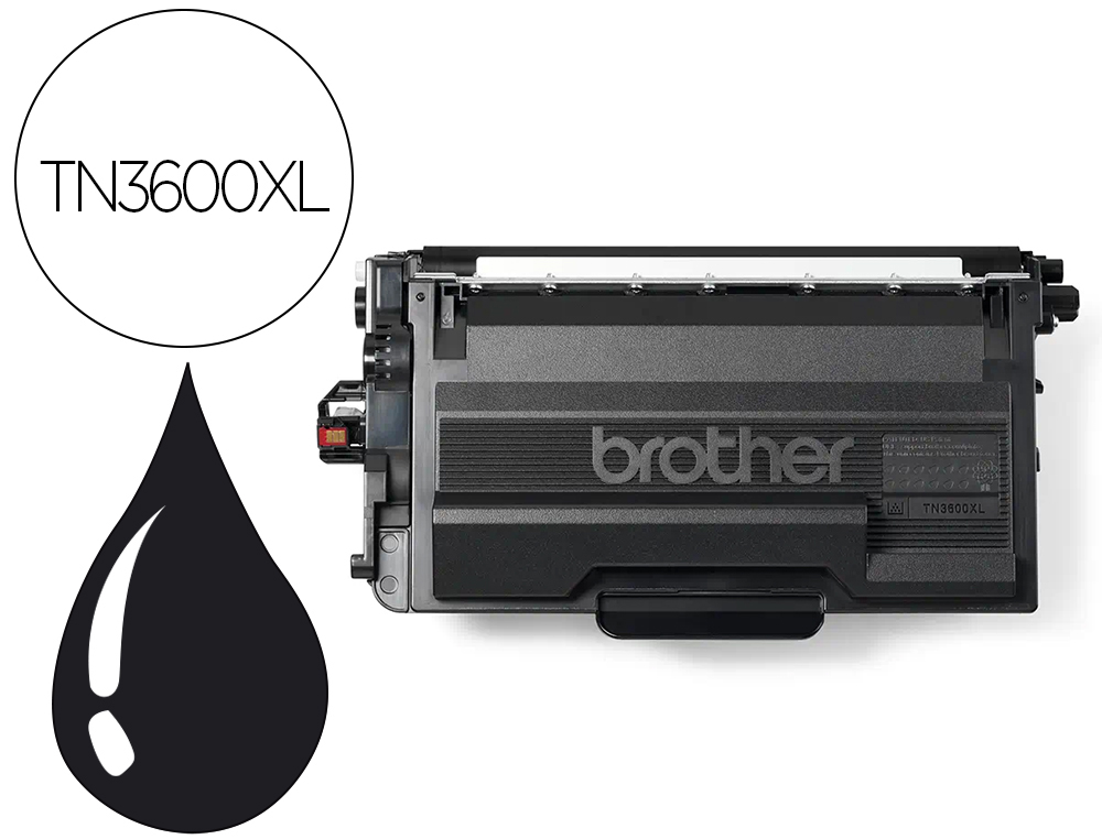 TONER LASER BROTHER TN3600XL 6000P COLORIS NOIR