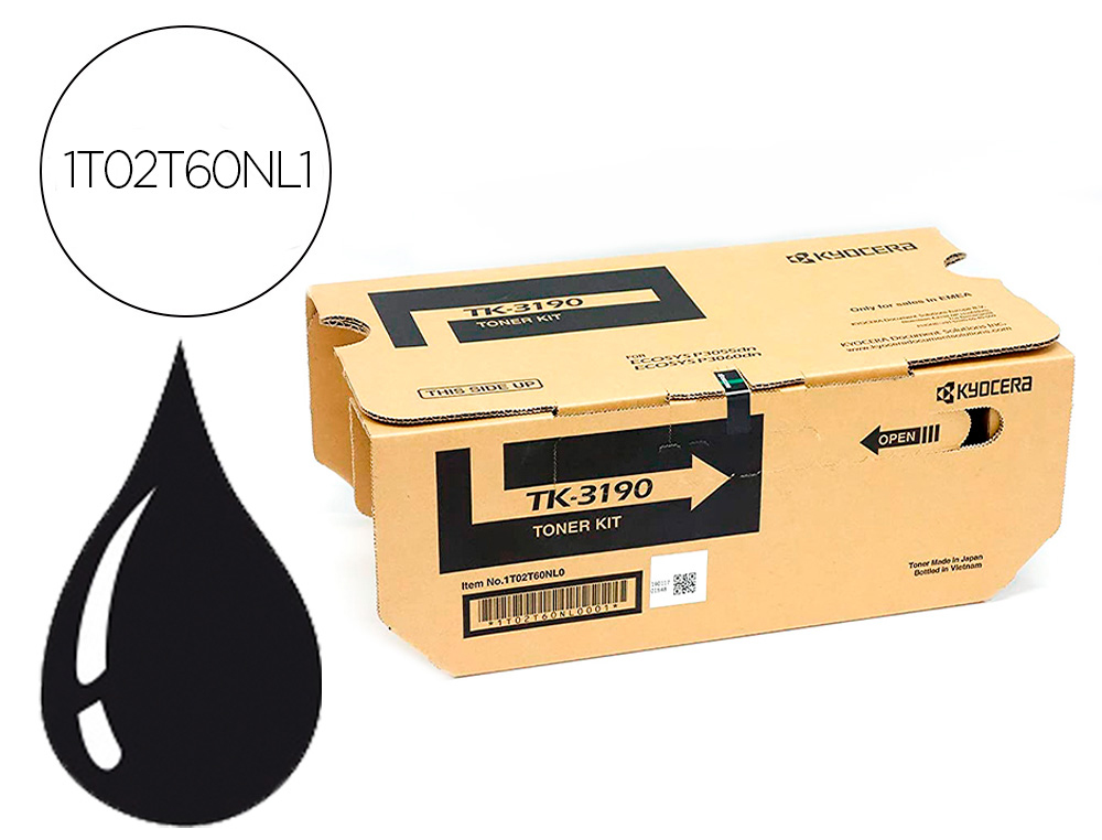 TONER KYOCERA TK3190 ECOSYS P3055DN/ECOSYS P3060 /        M3655IDN / 3660IDN TK3190    NOIR  25.000 PAG