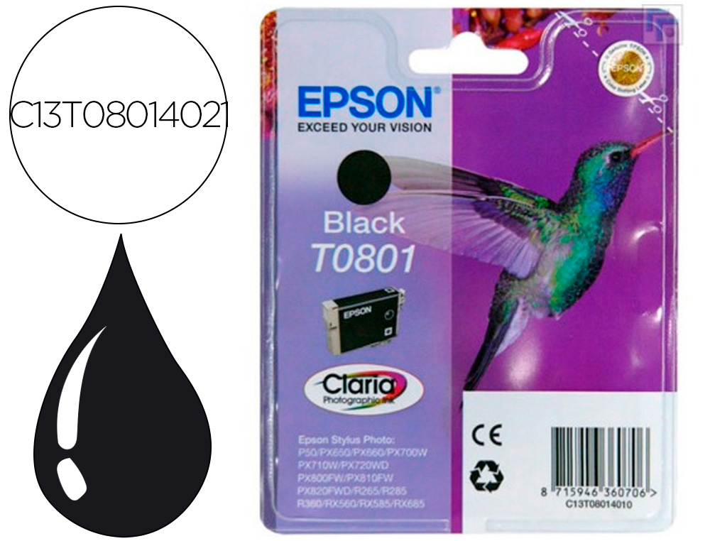 CARTOUCHE ENCRE  EPSON STYLUS PHOTO                         R-265/360/RX-560/585/685      (RADIOFRECUENCIA + ACOUSTIC
