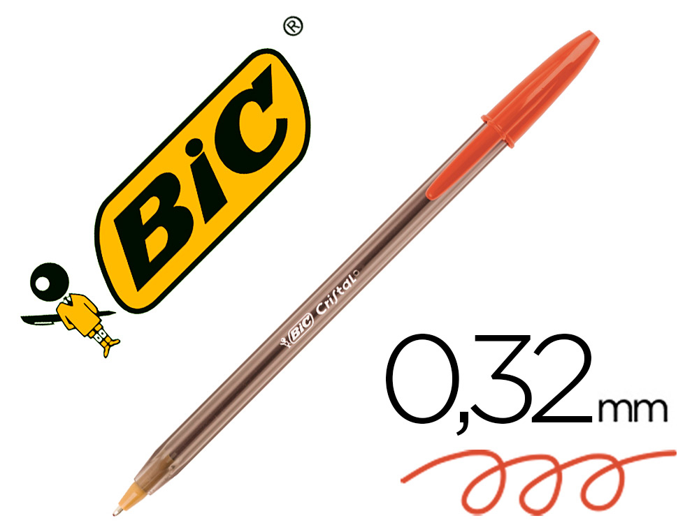 STYLO-BILLE BIC CRISTAL ÉCRITURE MOYENNE 0.5MM ENCRE CLASSIQUE BILLE INDÉFORMABLE CAPUCHON COULEUR ENCRE ROUGE