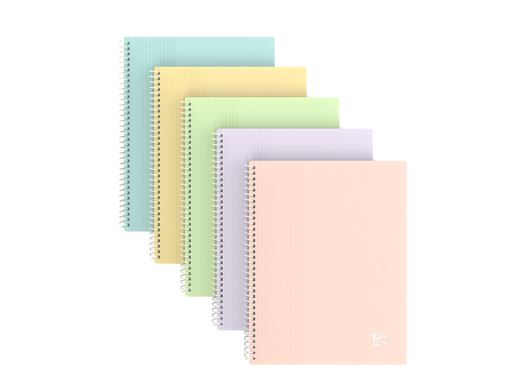 PROTEGE-DOCUMENTS OXFORD SPIRAL A5 40 POCHETTES 80     VUES PP COLORIS ASSORTIS      PASTEL OPAQUE LOT 15 UNITES