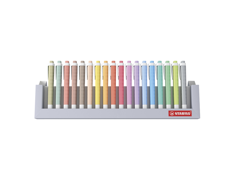 SURLIGNEUR STABILO SWING COOL NATURECOLORS POINTE BISEAUTEE LARGEUR TRACE 1/4MM COLORIS   ASSORTIS PACK CHEVALET 18 UNI