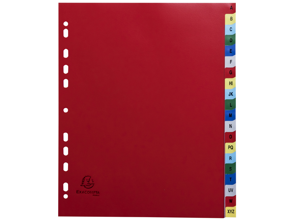 INTERCALAIRE EXACOMPTA A4+ ALPHABETHIQUE A-Z PP 20       ONGLETS INDEX + COLORIS       ASSORTIS
