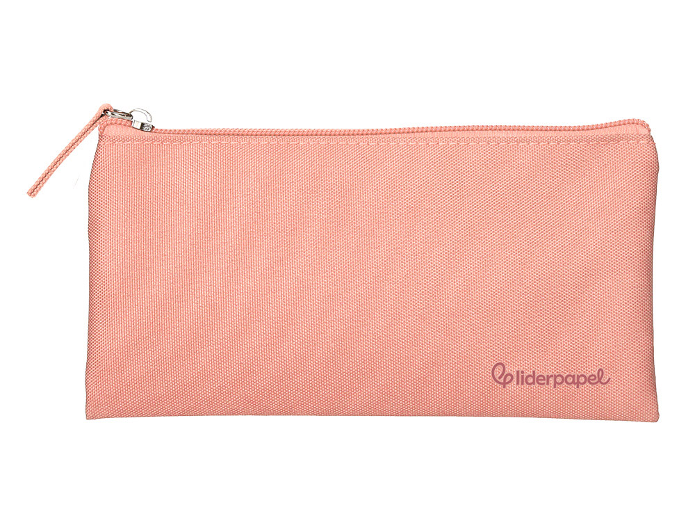 FOURRE-TOUT LIDERPAPEL PLAT 1 COMPARTIMENT 20X10CM COLORIS  ROSE PECHE