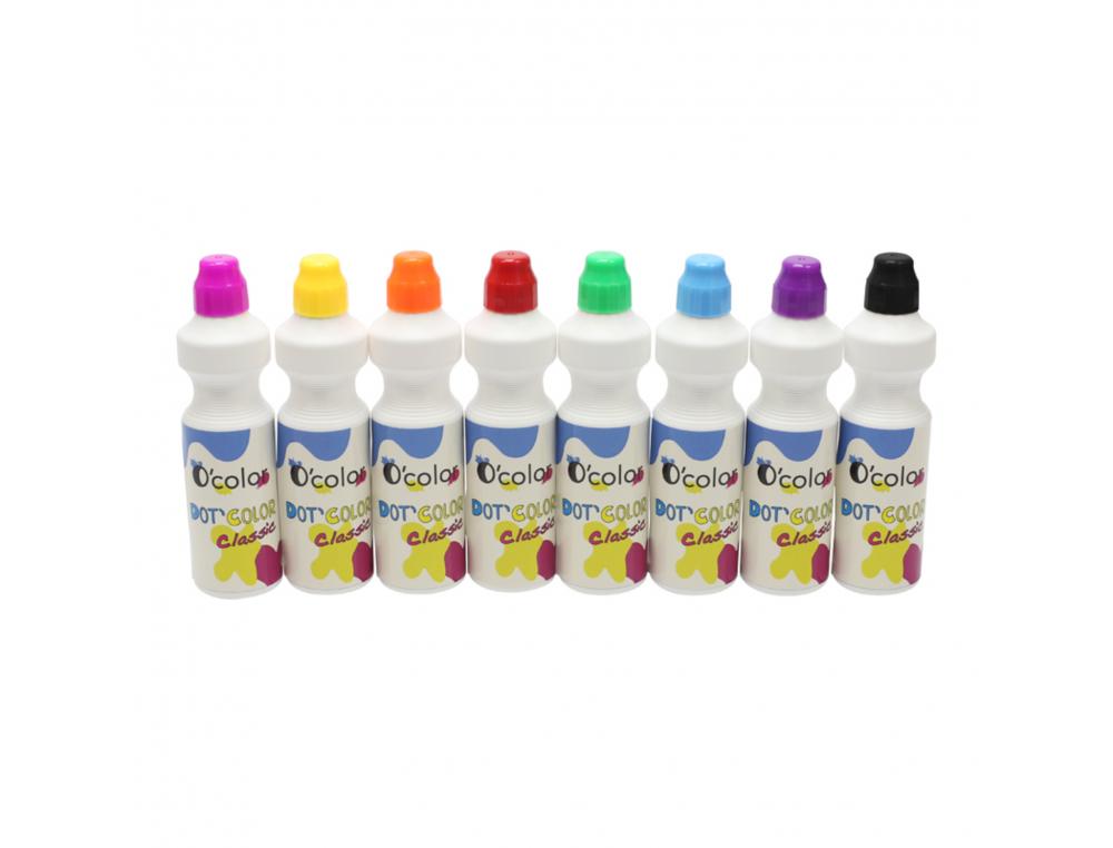 APPLICATEUR GOUACHE O COLOR DOT'COLORS MARQUEUR EMBOUT    MOUSSE LAVABLE MISCIBLE 75ML  LOT DE 8 FLACONS