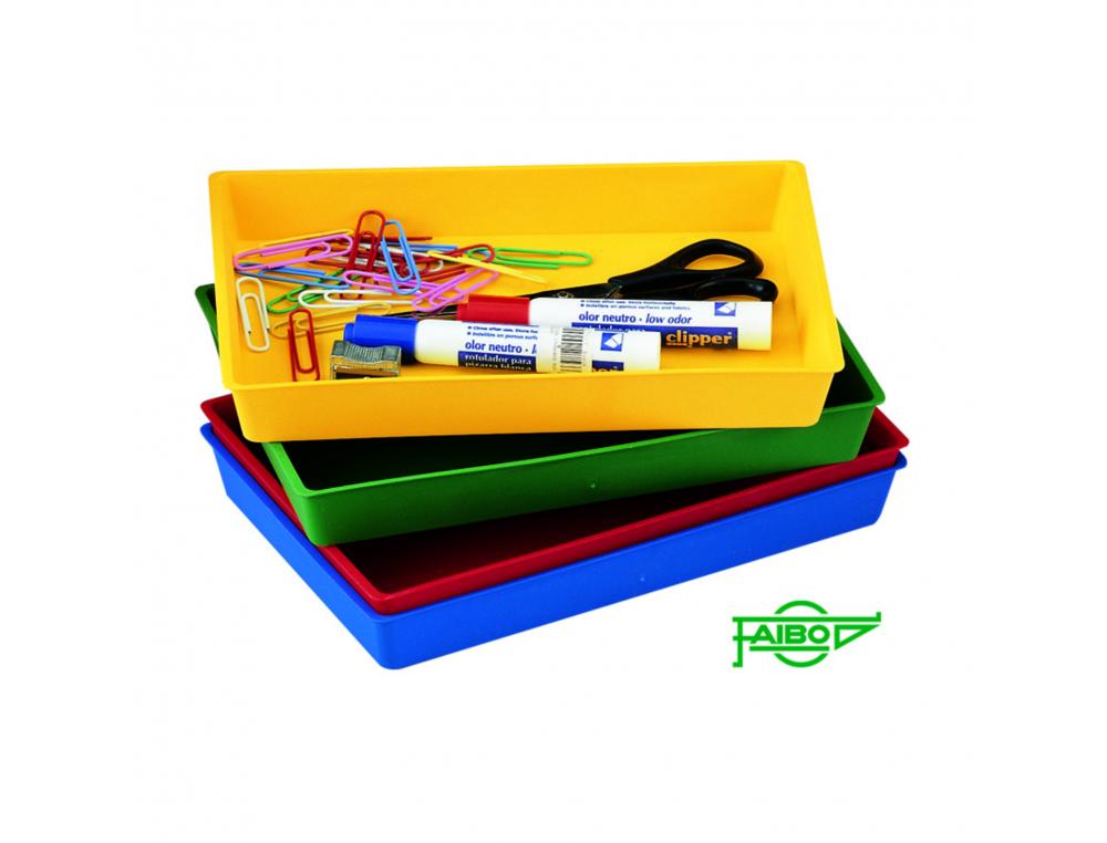 BAC DE RANGEMENT FAIBO EN POLYSTYRENE RESISTANT 23X14X3 CM COLORIS BLEU