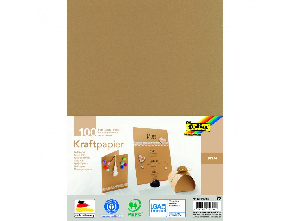PAPIER KRAFT FOLIA 21X 29CM 120G 100 FEUILLES