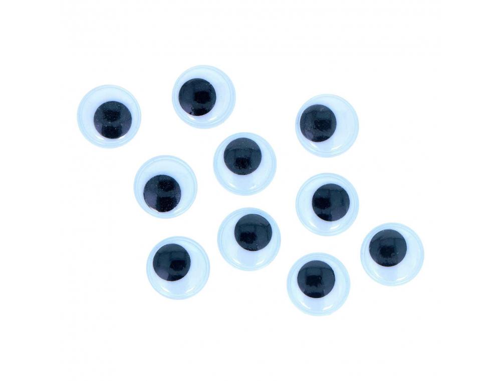 YEUX MOBILES FONTORPIN RONDS ADHESIFS DIAMETRE 15MM        COLORIS NOIR SACHET DE 48     UNITES
