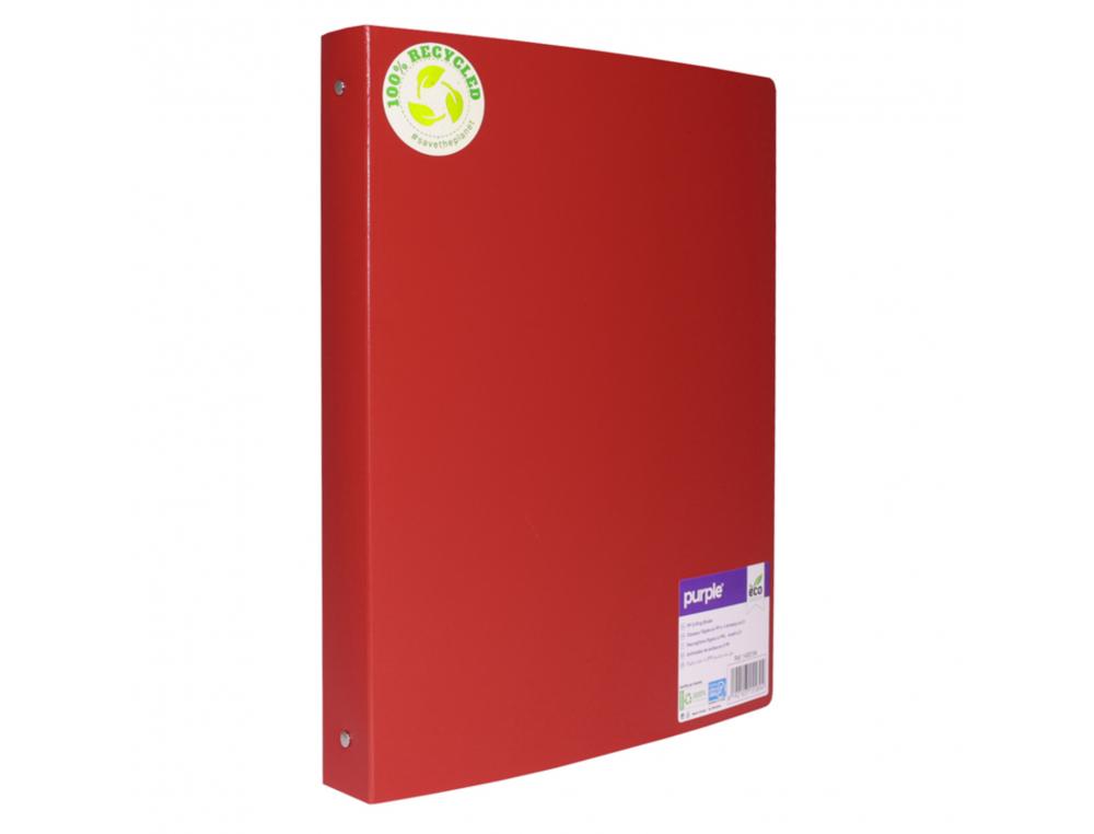 CLASSEUR SOUPLE 4 ANNEAUX POLYPRO RECYCLE OFFICE PLAST  32X26 CM DOS 40MM COLORIS     ROUGE
