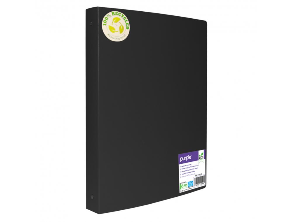 CLASSEUR SOUPLE 4 ANNEAUX POLYPRO RECYCLE OFFICE PLAST  32X26 CM DOS 40MM COLORIS     NOIR