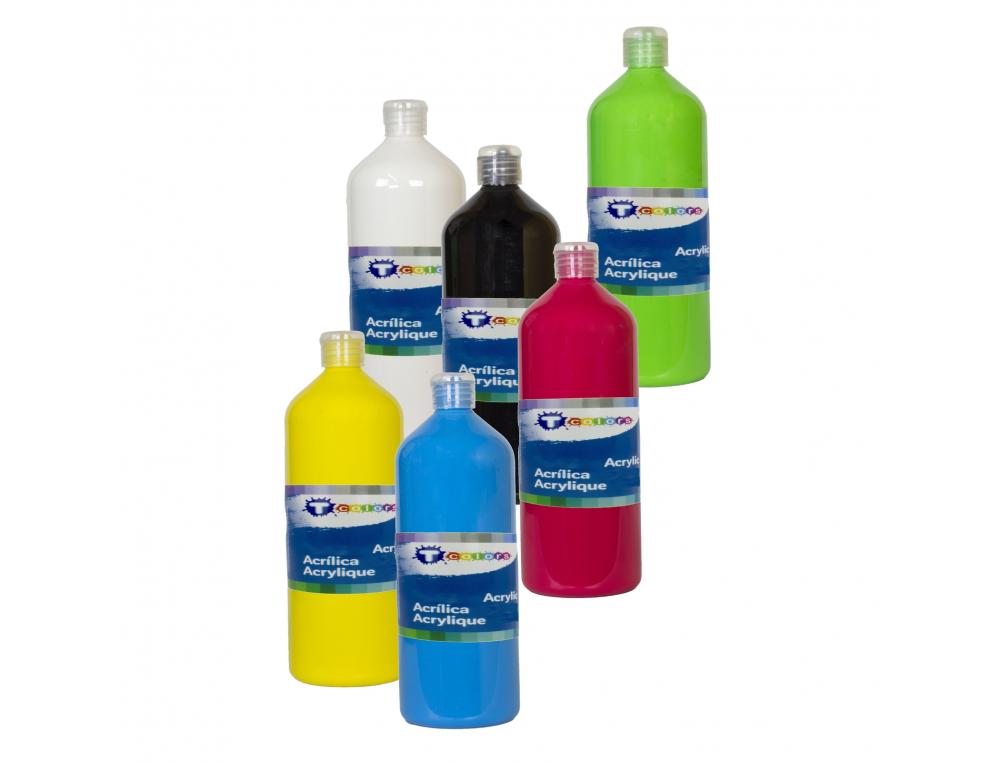 PEINTURE ACRYLIQUE TCOLORS MULTISUPPORTS SECHAGE RAPIDE  500ML COLORIS NOIR