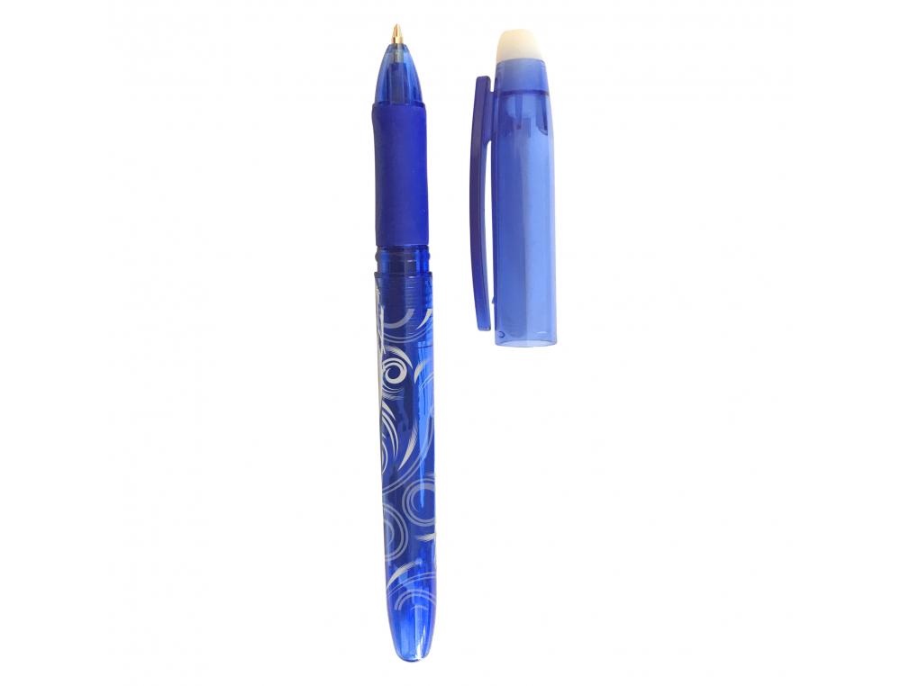 ROLLER ENCRE THERMOSENSIBLE ULMANN EFFACABLE ECONOMIQUE   POINTE 0,7MM AVEC GOMME ENCRE BLEUE