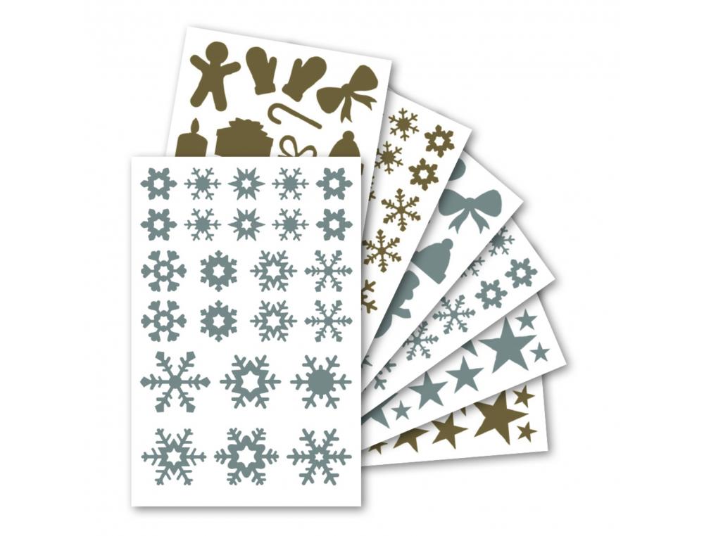 GOMMETTE MAILDOR MOTIFS NOEL ASSORTIS COLORIS OR ET ARGENT 550 UNITES