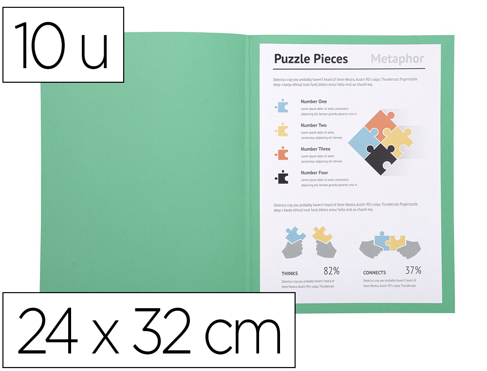 CHEMISES DOSSIER EXACOMPTA A4 210G 24X32 CM COLORIS VERT    10 UNITÉS