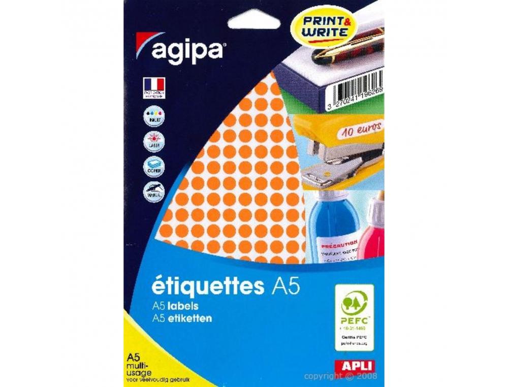 PASTILLES MULTI-USAGE APLI 8MM POCHETTE DE 10 COLORIS    ORANGE 2940 UNITES