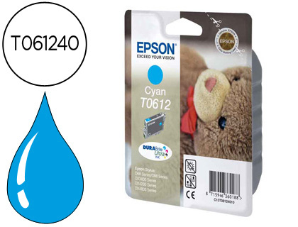 CARTOUCHE EPSON T0612 JET D'ENCRE C13T06124010 COULEUR CYAN 250P