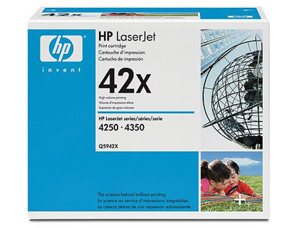 TONER LASER HP 42X Q5942X POUR LASERJET 4250/4350 COULEUR NOIR 20000P