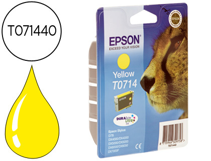 CARTOUCHE EPSON T0714 JET D'ENCRE C13T07144010 COULEUR JAUNE 405P
