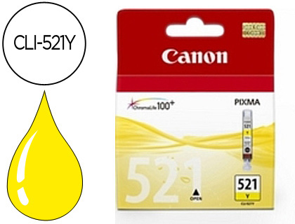 CARTOUCHE CANON JET D'ENCRE 2936 B001-CLI521Y COULEUR JAUNE 500P