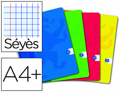 CAHIER OXFORD OPENFLEX RELIURE INTGRALE COUVERTURE POLYPROPYLNE TRANSPARENT A4+ 24X32CM 100 PAGES SYS PAGE DE GARDE
