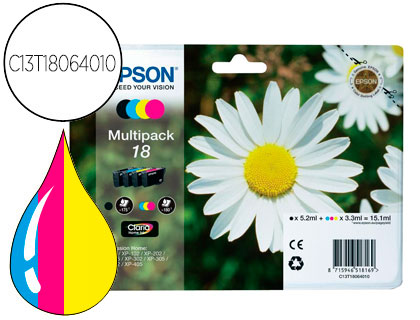 CARTOUCHE EPSON T1806 JET D'ENCRE C13T18064010 PACK 4 ENCRES