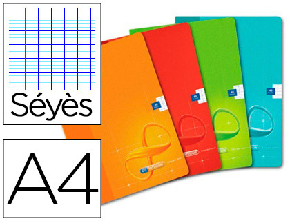 CAHIER AGRAF OXFORD INFINIUM COUVERTURE SYNTHTIQUE INDCHIRABLE A4 21X29,7CM 48 PAGES 5X5MM 90G SYS MARGE