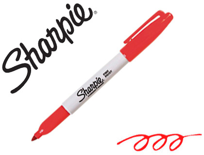 MARQUEUR SHARPIE PERMANENT POINTE OGIVE FINE 0.9MM SCHE RAPIDEMENT COLORIS ROUGE
