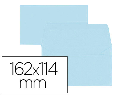 ENVELOPPE OXFORD C6 114X162MM 120G GOMME COLORIS BLEU CIEL TUI 20 UNITS