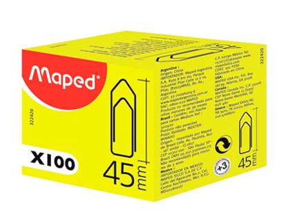 TROMBONE MAPED NICKEL 45MM BOTE CARTON 100 UNITS