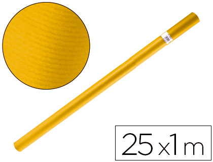 PAPIER KRAFT LIDERPAPEL 65G/M2 UNICOLORE JAUNE OR ROULEAU 1X25M