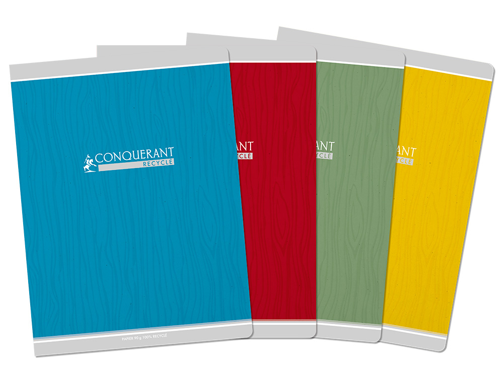 CAHIER CONQUERANT CLASSIQUE AGRAFE 240X320 48 PAGES 90G   SEYES RECYCLE
