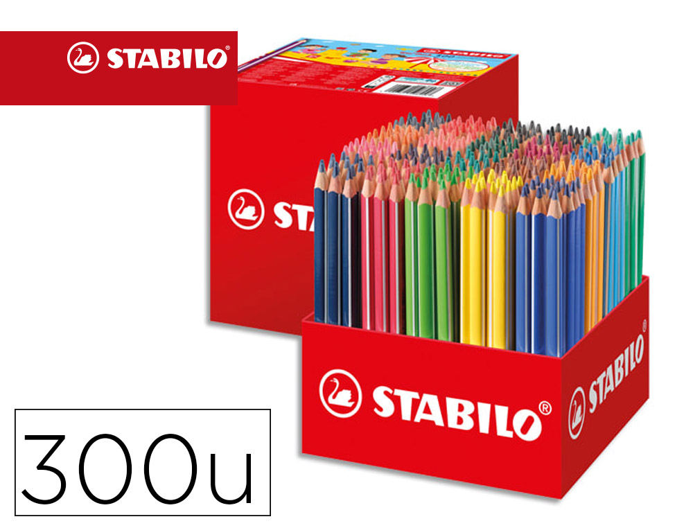 CRAYON COULEUR STABILO TRIO MAXI SCHOOLPACK TRIANGULAIRE  MINE LARGE ET SOUPLE COLORIS  ASSORTIS CARTON 300 UNITES