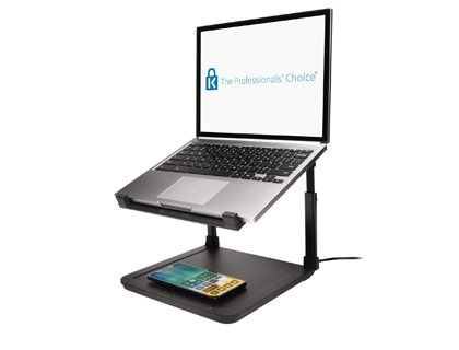 REHAUSSEUR KENSINGTON SMARTFIT POUR ORDINATEUR PORTABLE AVEC SURFACE DE CHARGE PAR INDUCTION 4 HAUTEURS