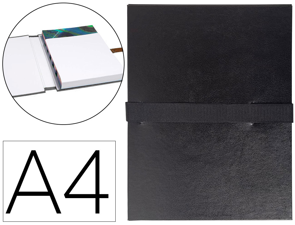 CHEMISE EXACOMPTA RABAT EN PIED BALACRON A4 DOS EXTENSIBLE 13CM SANGLE SCRATCH COLORIS NOIR