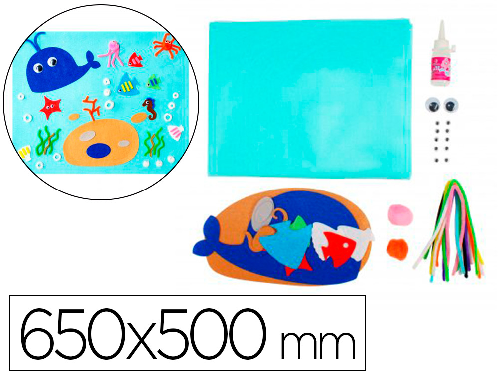 KIT TABLEAU FEUTRINE 3D SODERTEX MON 1ER CHEF         D'OEUVRE HISTOIRE D'OCEAN     650X500MM