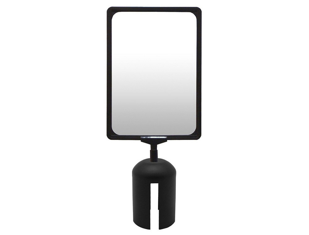 PANNEAU PORTE AFFICHE A4 VISO AVEC ADAPTATEUR POUR POTEAU DE GUIDAGE RECO COLORIS NOIR