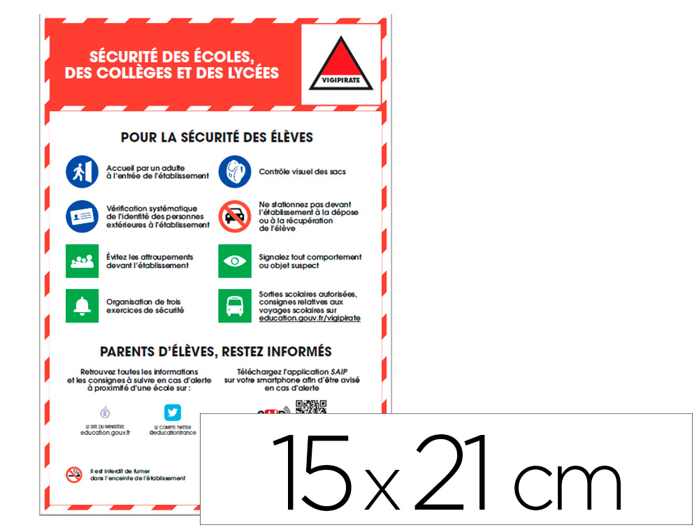 PANNEAU DE SIGNALISATION VIGIPIRATE PVC SIGNALETIQUE   BIZ SCURIT DES COLES       COLLGES ET LYCES AVEC
