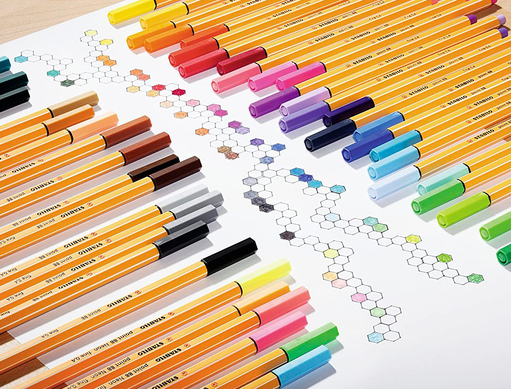STYLO-FEUTRE STABILO POINT 88 POINTE FINE COLORIS ASSORTIS  PASTEL LOT DE 10 POCHETTES DE 15U