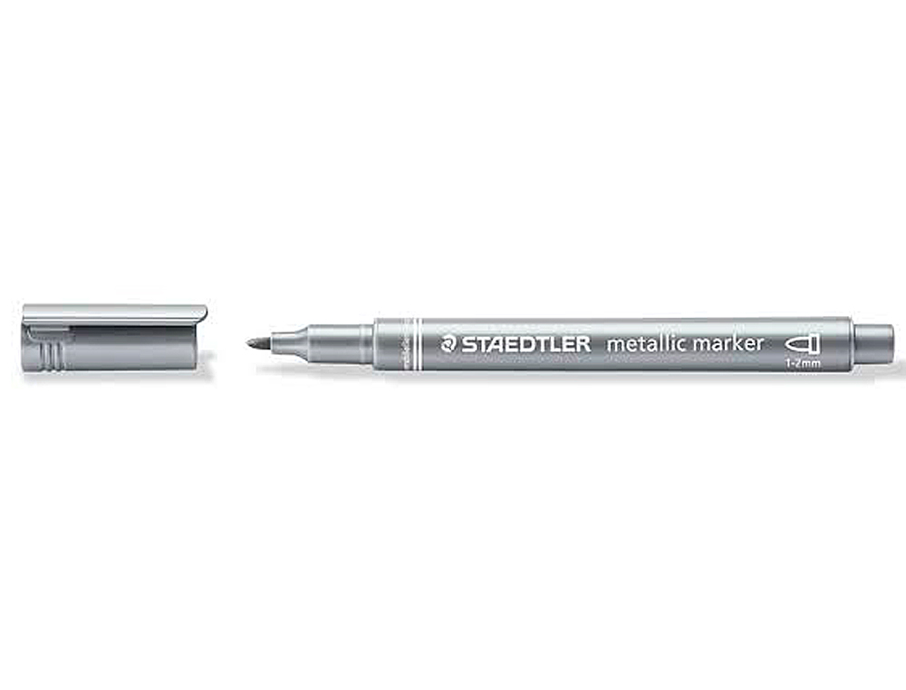 MARQUEUR STAEDTLER ENCRE MÉTALLIQUE BASE EAU EFFAÇABLE POINTE OGIVE TRACÉ 1,2MM COLORIS ARGENT