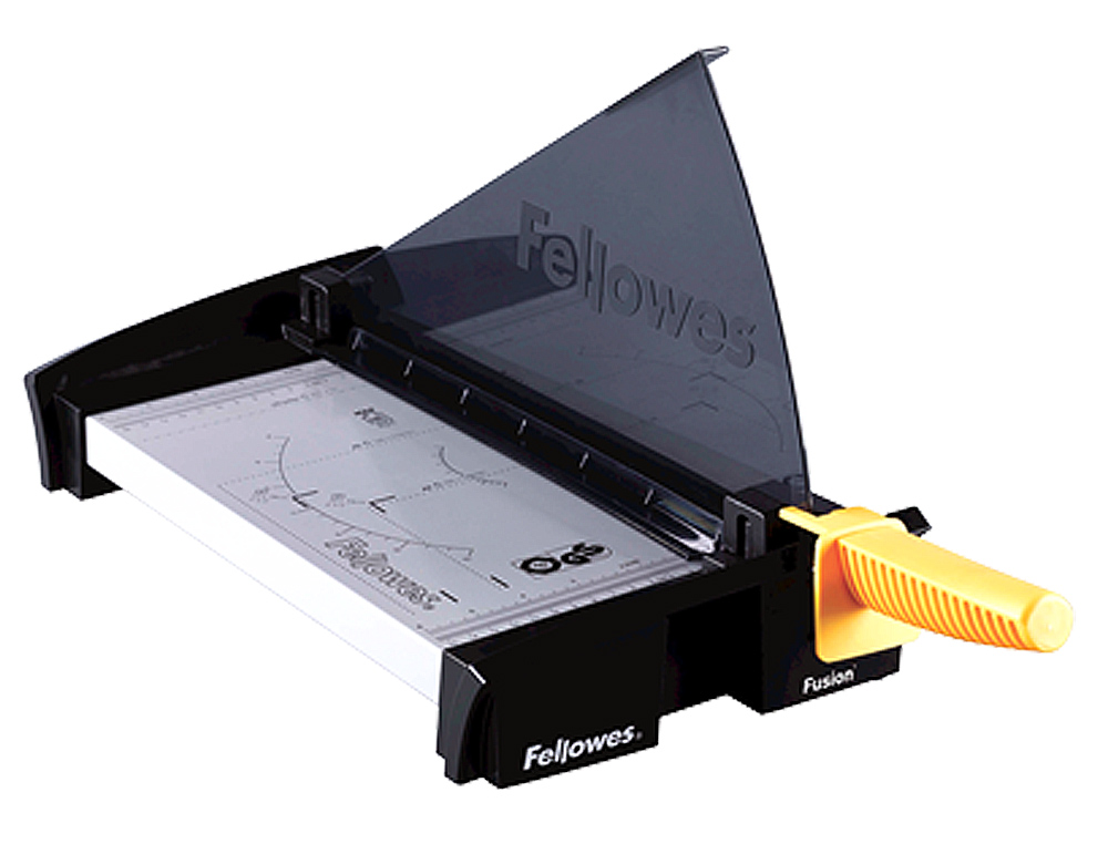 CISAILLE FELLOWES FUSION A4 CAPACITÉ COUPE 10F PRESSE MANUELLE PROTECTION SAFECUT COUPE RABATTABLE 550X210X65OMM