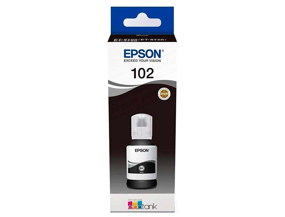 CARTOUCHE EPSON JET ENCRE ECOTANK 102 ET-2700 / 2750 / 3700 / 3750 / 4750 BOTE DE 127 ML NOIR 7500 PAGES
