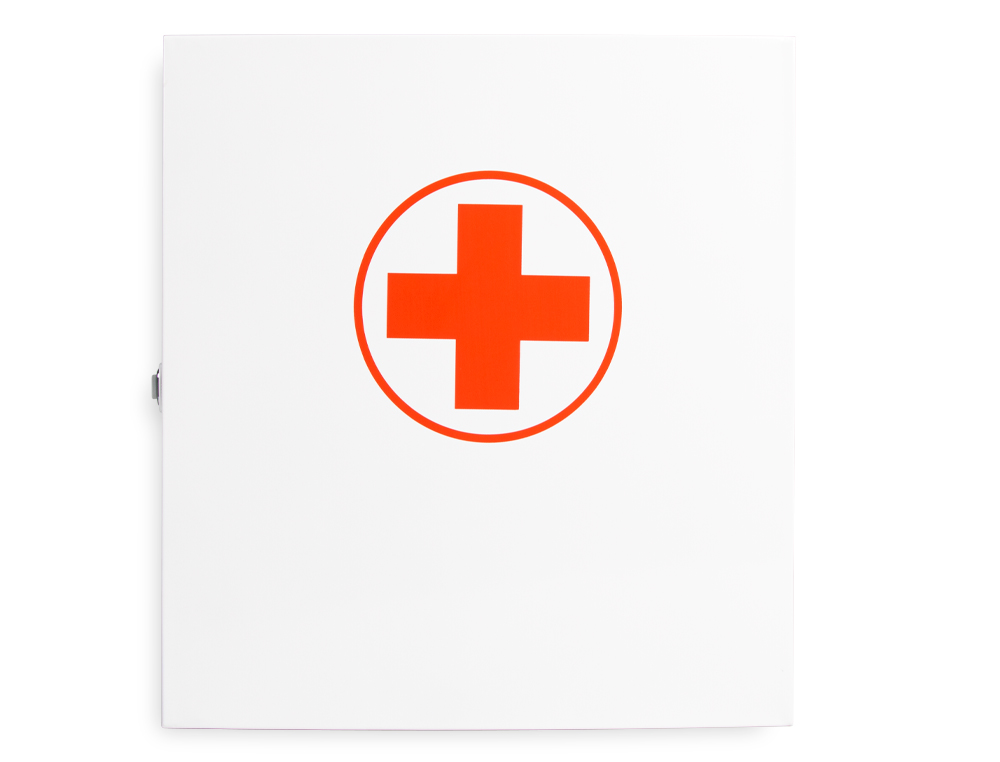 ARMOIRE PHARMACIE Q-CONNECT EN METAL LIVRE VIDE 4         COMPARTIMENTS L33XP12X36CM