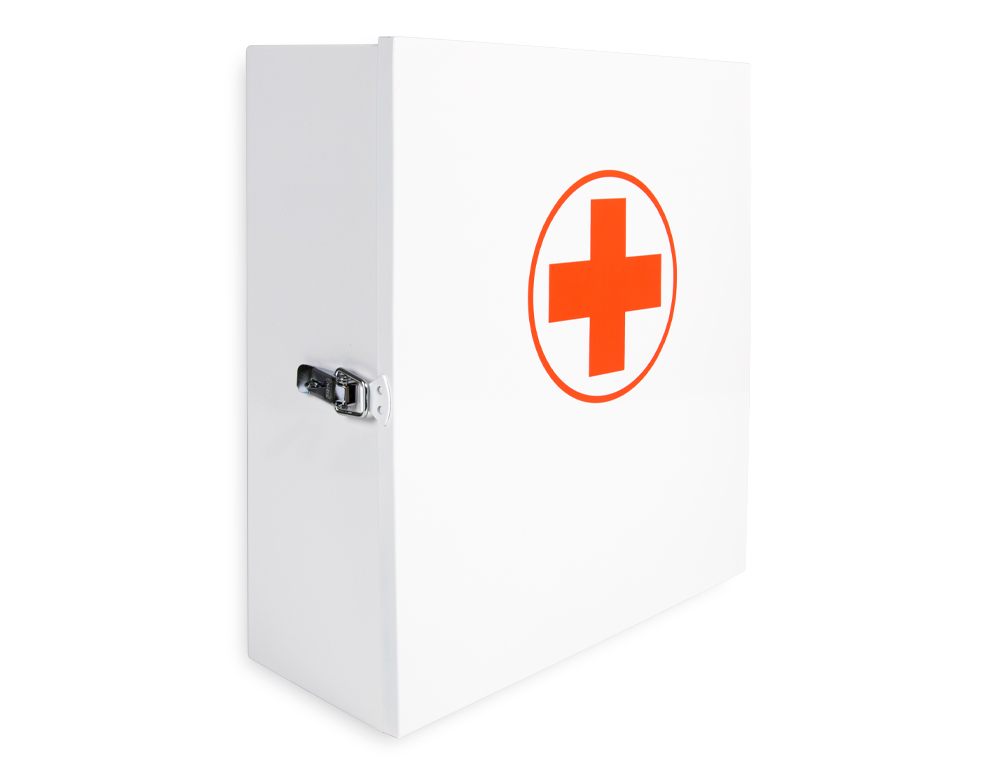 ARMOIRE PHARMACIE Q-CONNECT EN METAL LIVRE VIDE 4         COMPARTIMENTS L33XP12X36CM