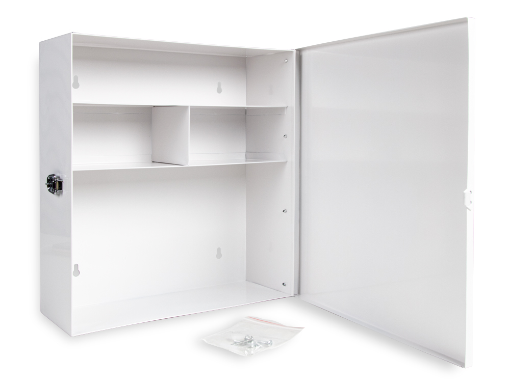 ARMOIRE PHARMACIE Q-CONNECT EN METAL LIVRE VIDE 4         COMPARTIMENTS L33XP12X36CM