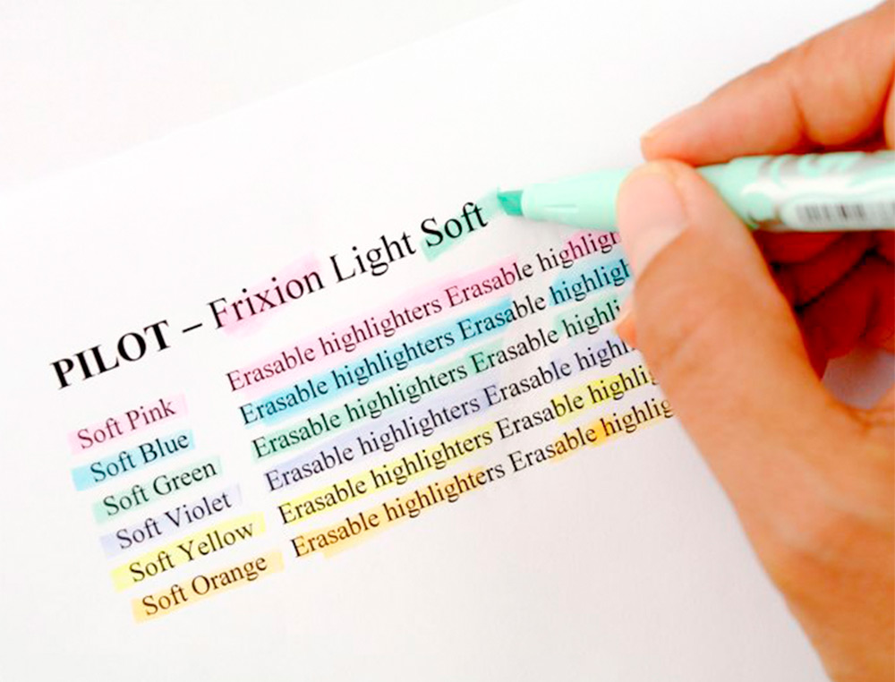 SURLIGNEUR PILOT FRIXION LIGHT NATURAL EFFACABLE       POINTE MOYENNE BISEAUTEE      COLORIS ROUGE