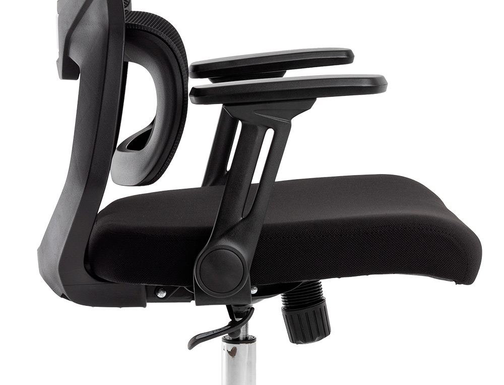 FAUTEUIL ERGONOMIQUE Q-CONNECT LUCCA MAILLE BASE METAL CHROME HAUTEUR MAX 1090MM LARGEUR 700MM PROF 650MM COLORIS NOIR