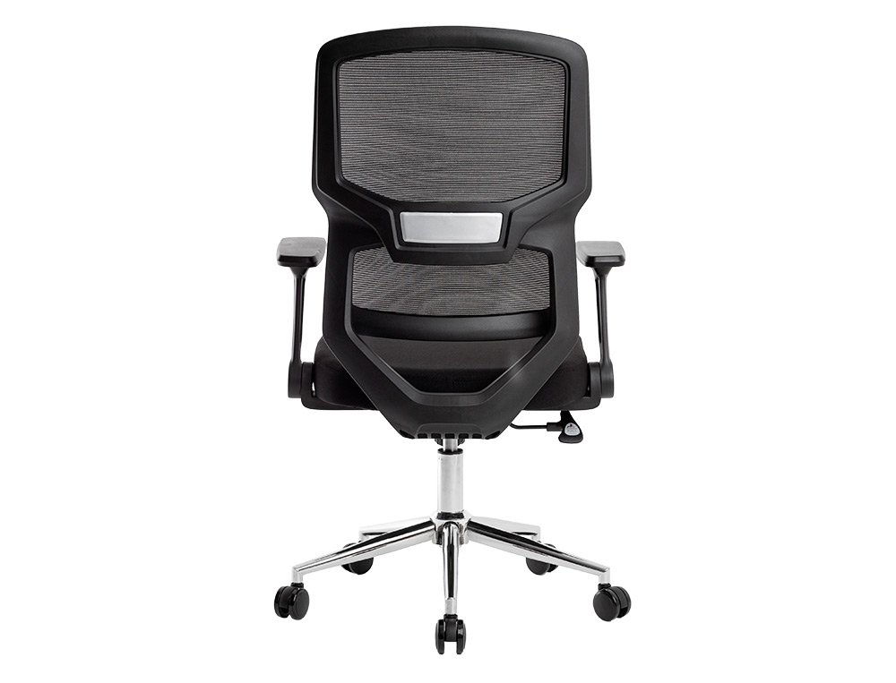 FAUTEUIL ERGONOMIQUE Q-CONNECT LUCCA MAILLE BASE METAL CHROME HAUTEUR MAX 1090MM LARGEUR 700MM PROF 650MM COLORIS NOIR